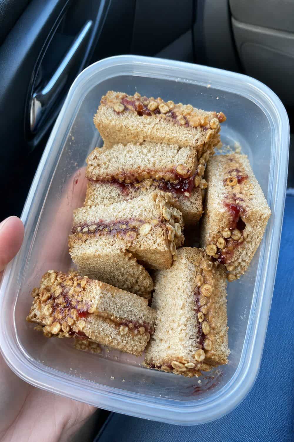 11. Mini PBJ Crunch Sandwiches