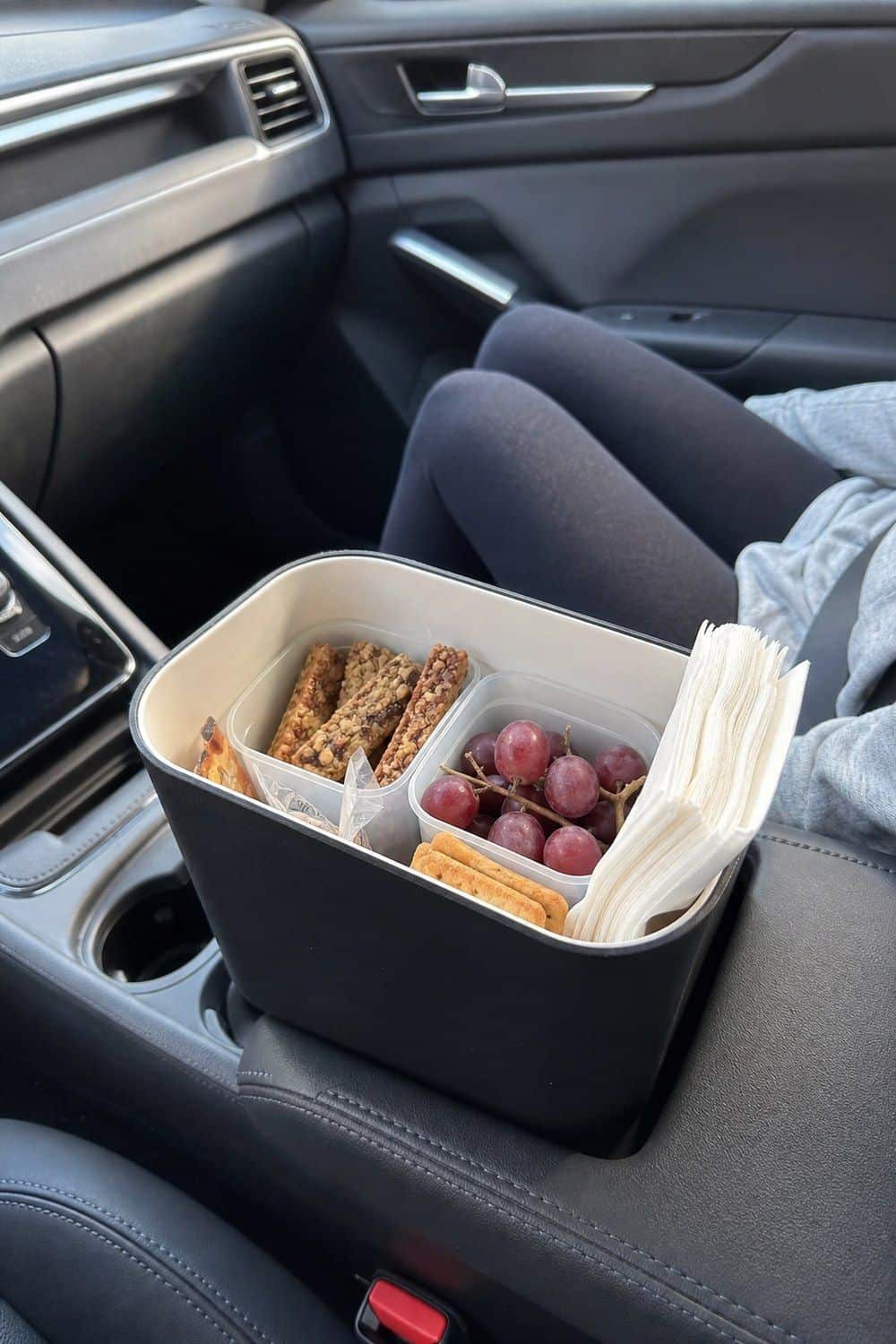 18. Driver-Safe One-Hand Snack Bin