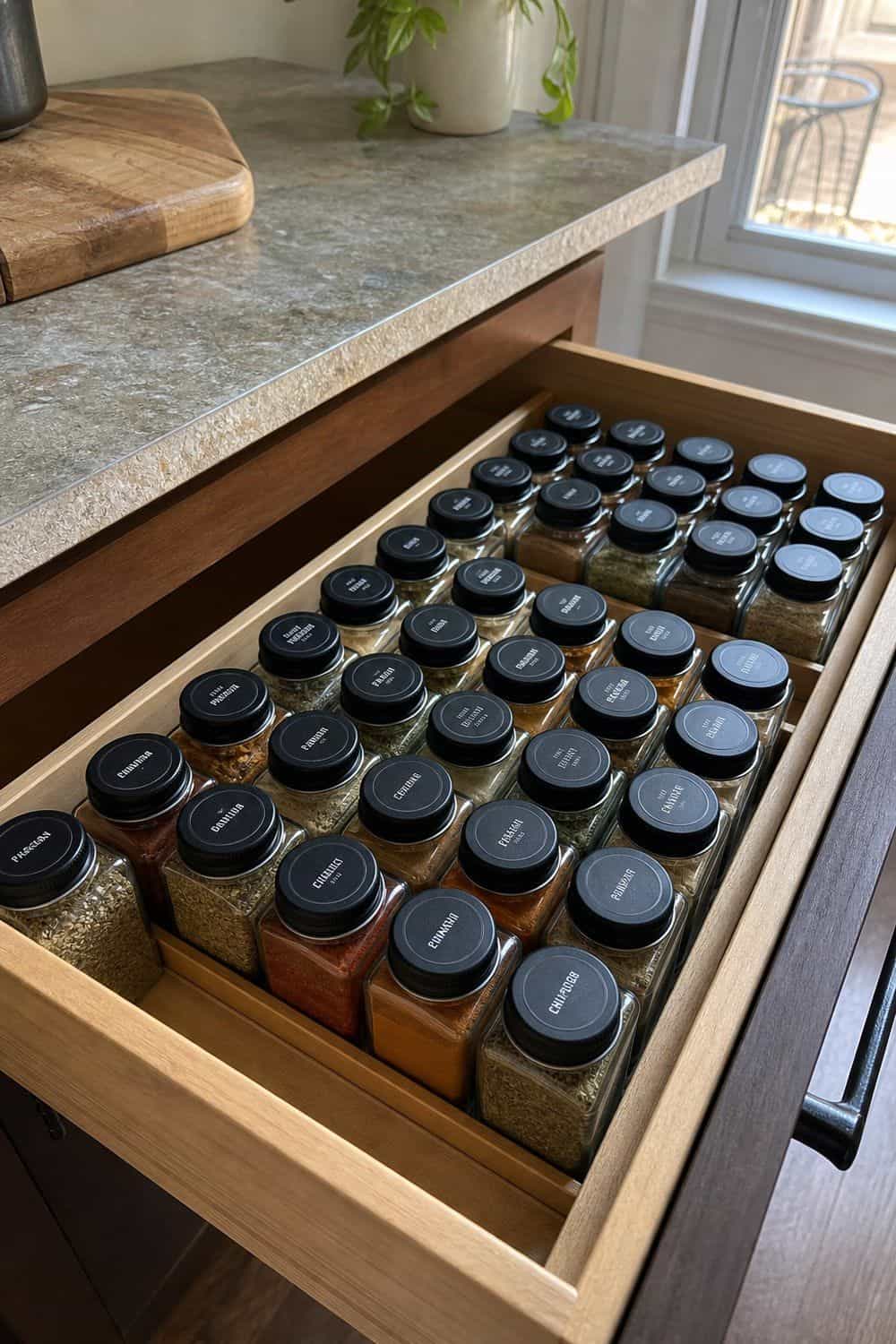 spice jars and labels section 02 square spice jars for drawer rows