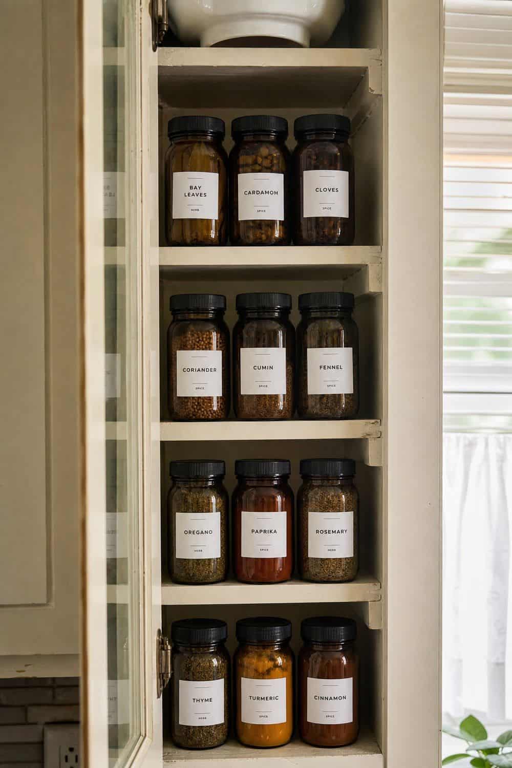 spice jars and labels section 06 amber glass spice jars for light protection