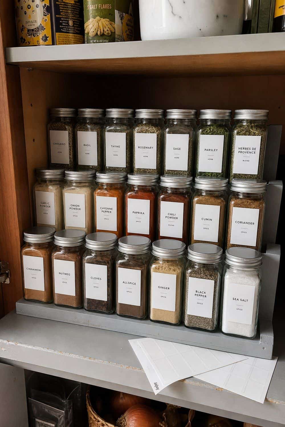 spice jars and labels section 08 spice jar labels for clean front facing storage