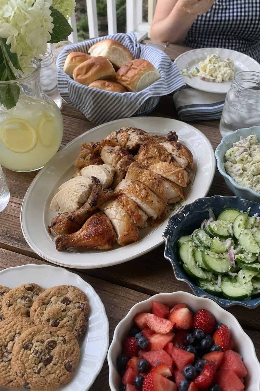 25 Summer Dinner Party Menu Ideas for Warm-Weather Hosting picnic-style roast chicken dinner for a summer dinner party menu