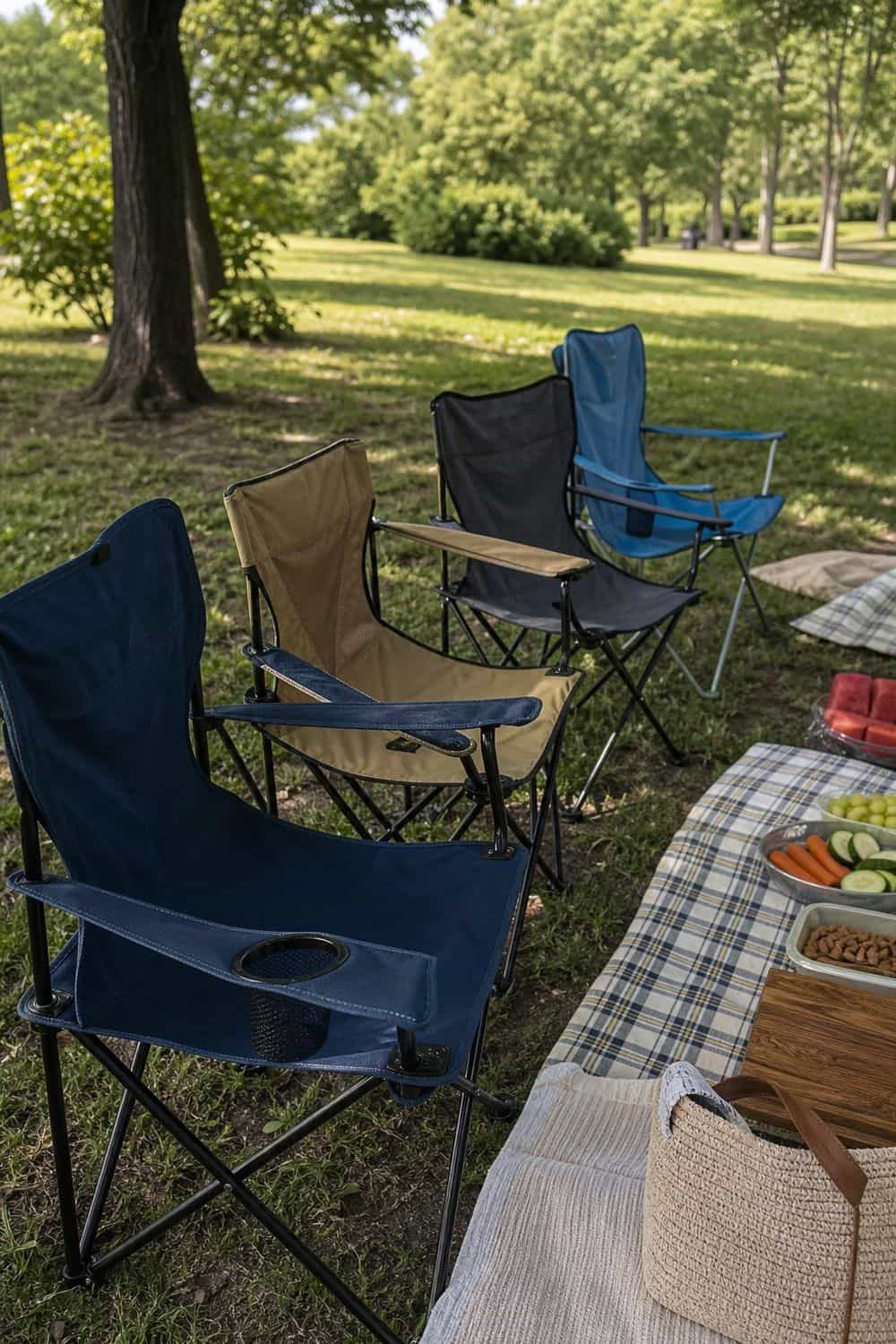 25 Summer Picnic Party Hosting Ideas for Hot-Weather Gatherings 12. Portable Chairs for Guests Who Need Support for a summer picnic party
