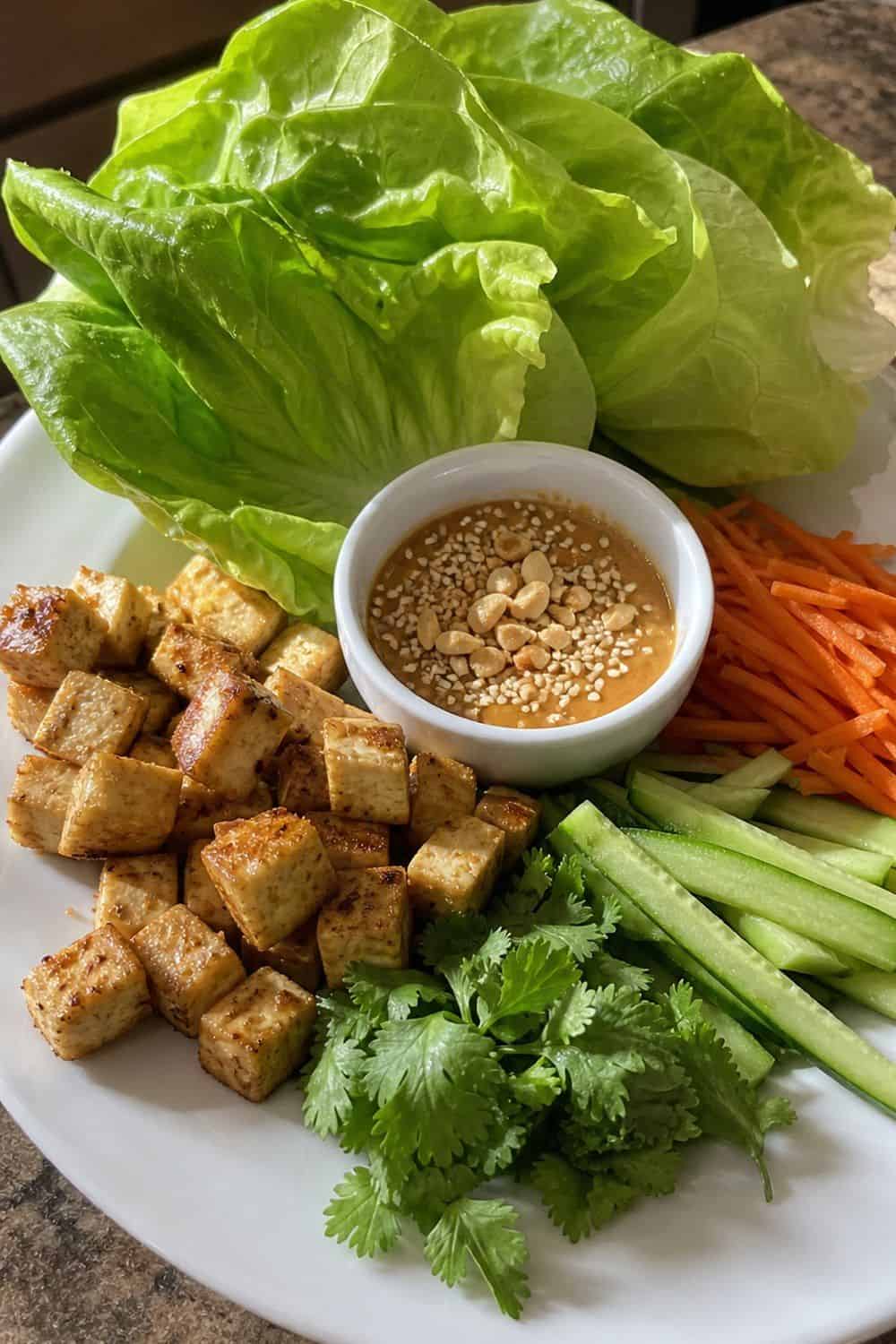 20 Summer Snack Plate Ideas for Hot Weather 15. Tofu Lettuce Wrap Plate summer snack plate