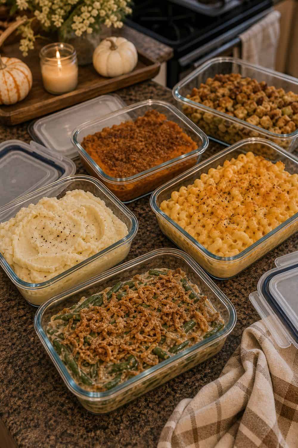 15 Thanksgiving Leftover Storage Ideas That Keep Food Fresh Dense Sides in Shallow Containers for Thanksgiving leftover storage