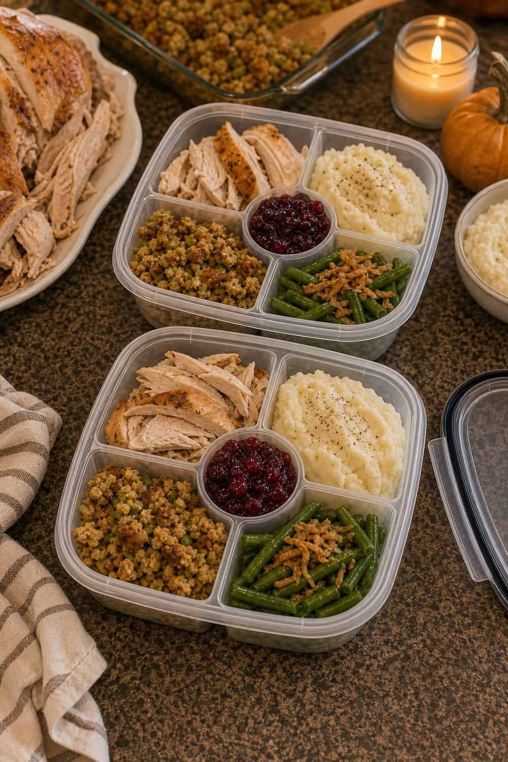 15 Thanksgiving Leftover Storage Ideas That Keep Food Fresh Complete Leftover Plates for Quick Meals for Thanksgiving leftover storage