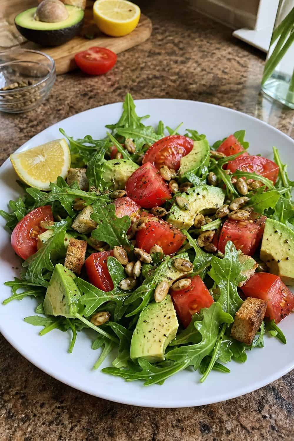 15 Tomato Season Food Ideas for Peak Summer Flavor tomato season food ideas 03 tomato avocado arugula salad