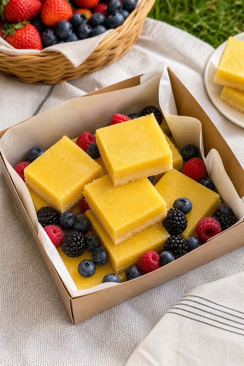 20 Aesthetic Picnic Food Ideas for Cozy Food Moments aesthetic picnic food ideas 15 lemon bar and berry box