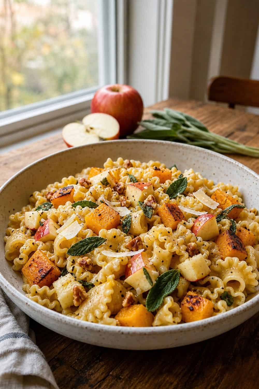 15 Apple Season Food Ideas for Cozy Food Moments apple squash pasta with apples for a cozy apple season food idea