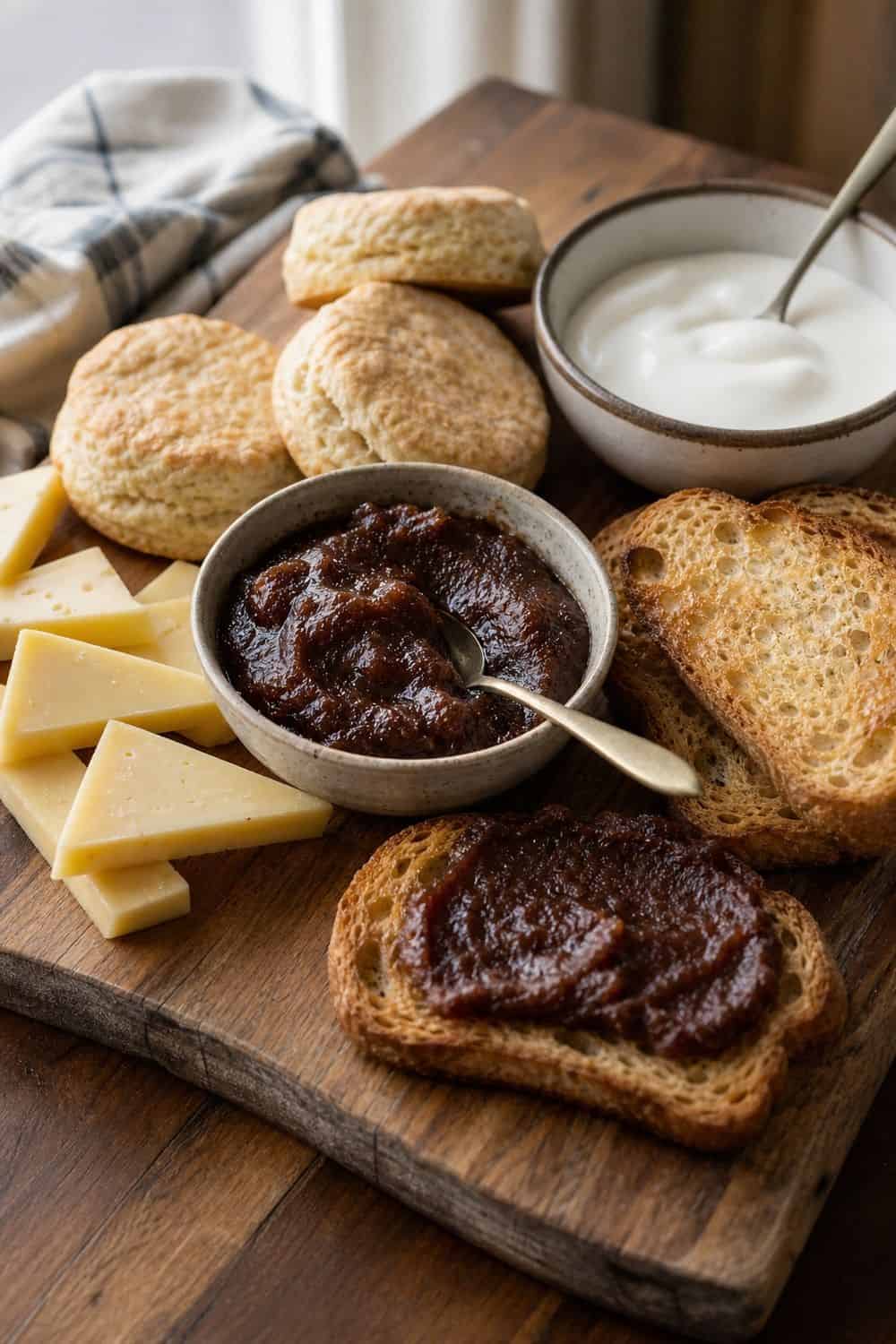 15 Apple Season Food Ideas for Cozy Food Moments apple butter toast board with apples for a cozy apple season food idea