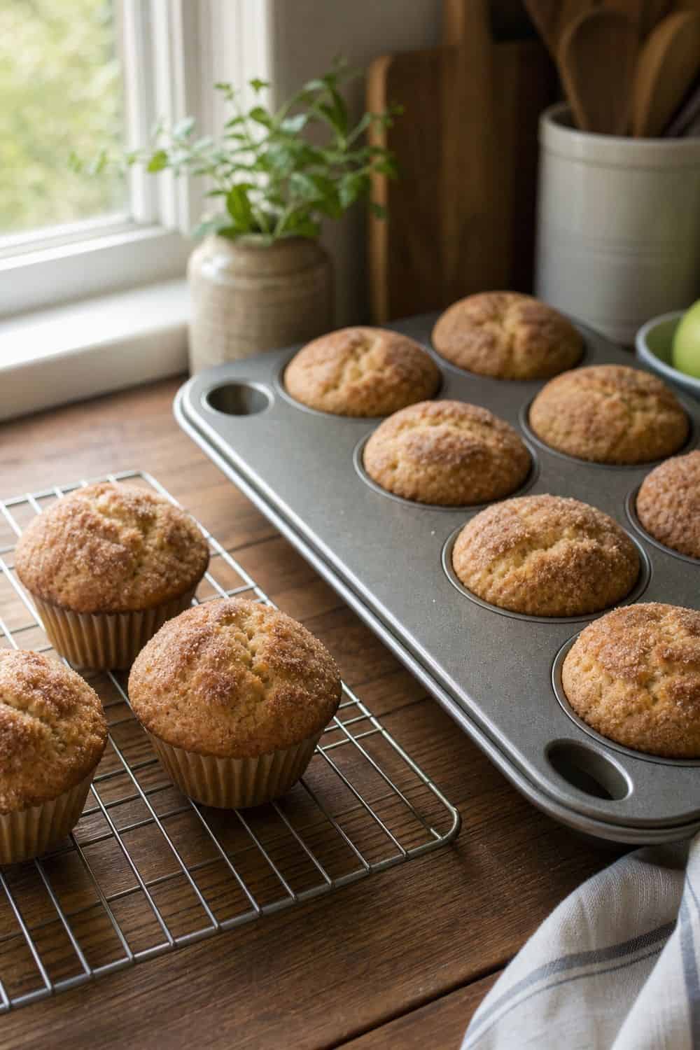15 Apple Season Food Ideas for Cozy Food Moments apple cider doughnut muffins with apples for a cozy apple season food idea