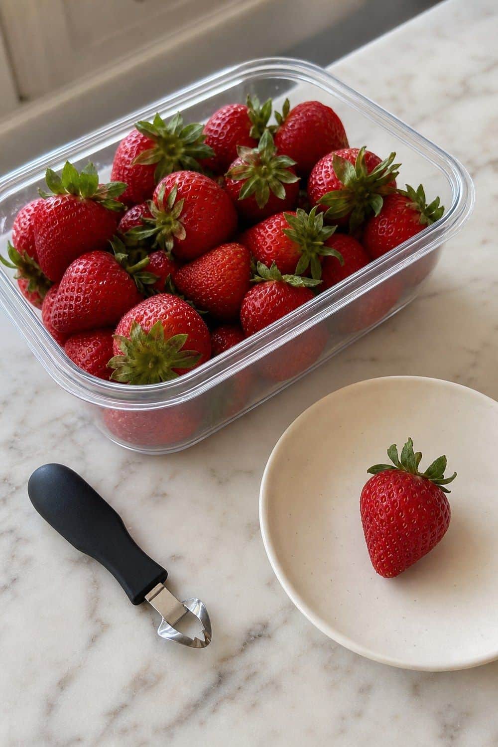 12. Strawberry Hulls Left On Until Use