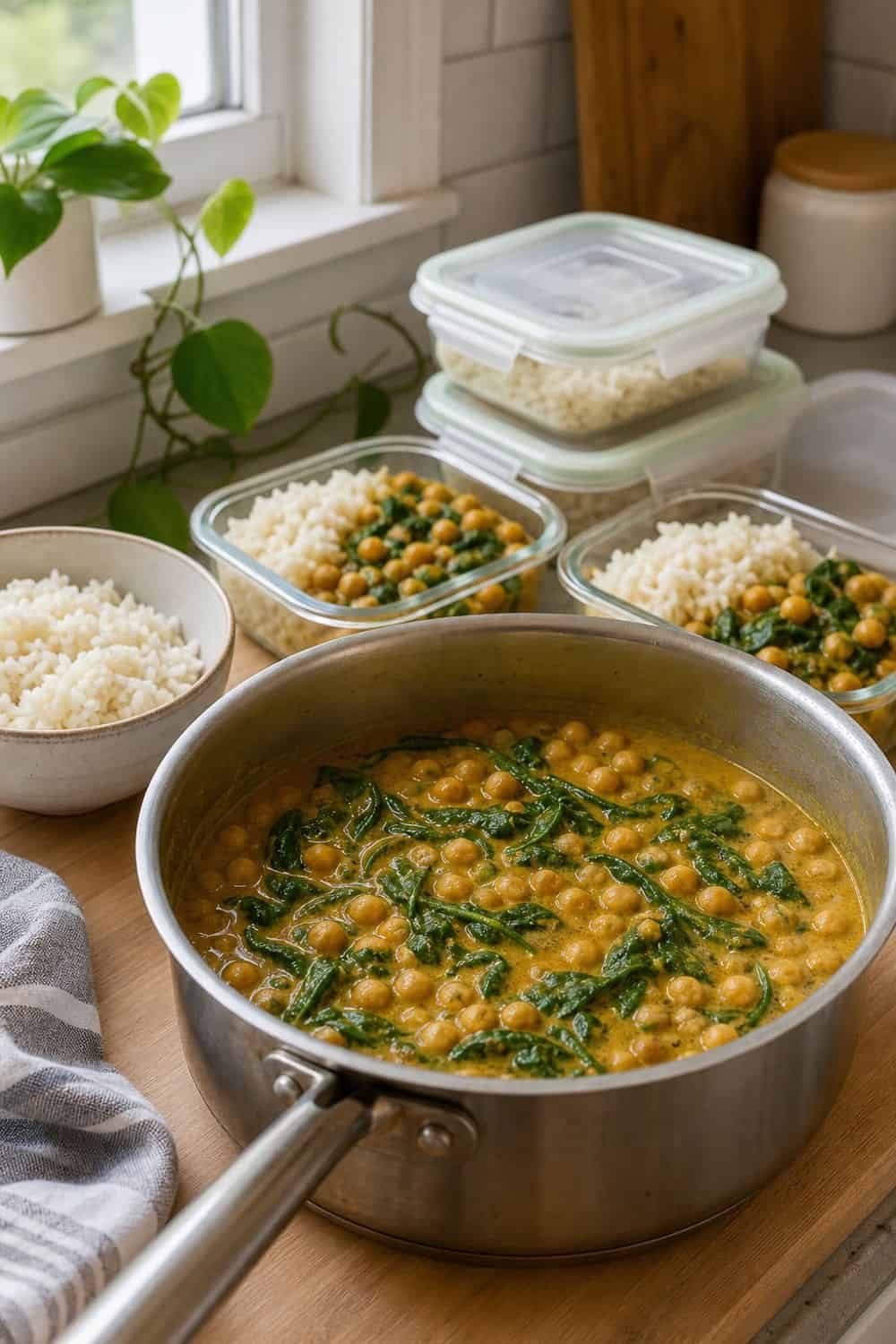 Coconut Chickpea Curry Packs for budget pantry meal prep