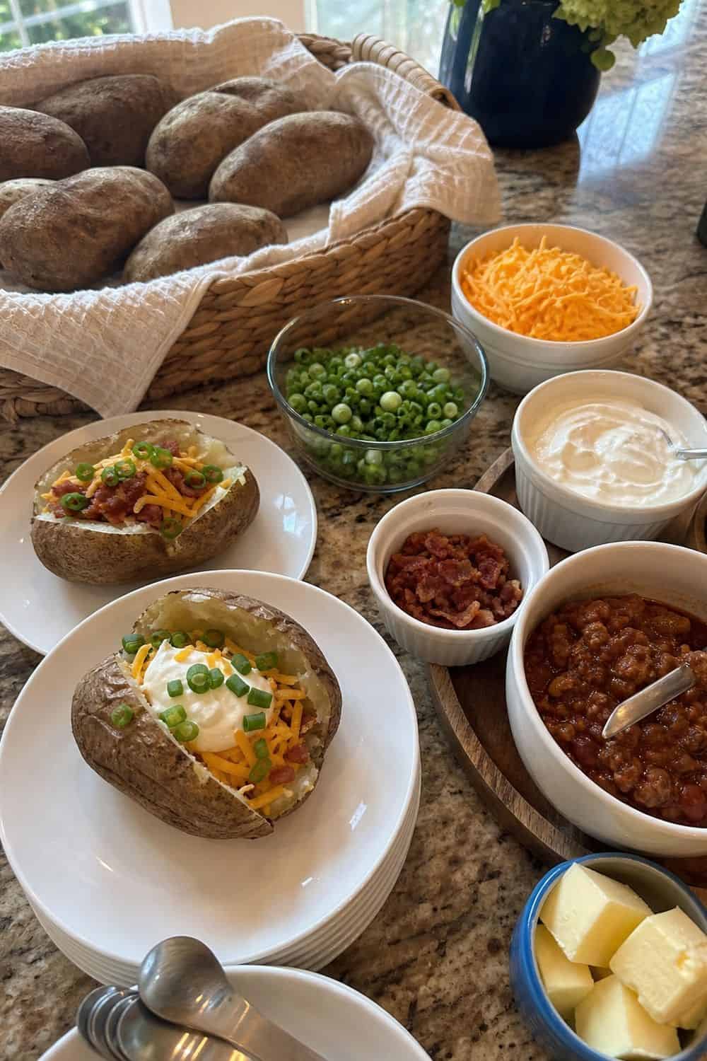 25 Casual Dinner Party Menu Ideas for Easy Hosting 17. Baked Potato Bar for casual dinner party menu ideas