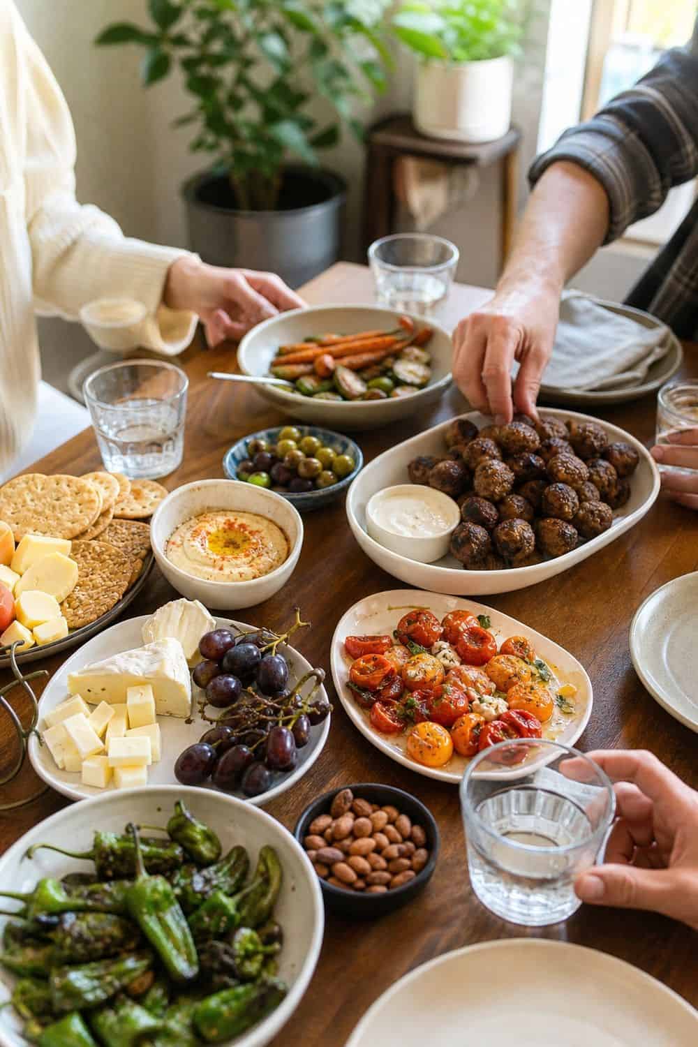 25 Casual Dinner Party Menu Ideas for Easy Hosting 18. Appetizers-for-Dinner Spread for casual dinner party menu ideas
