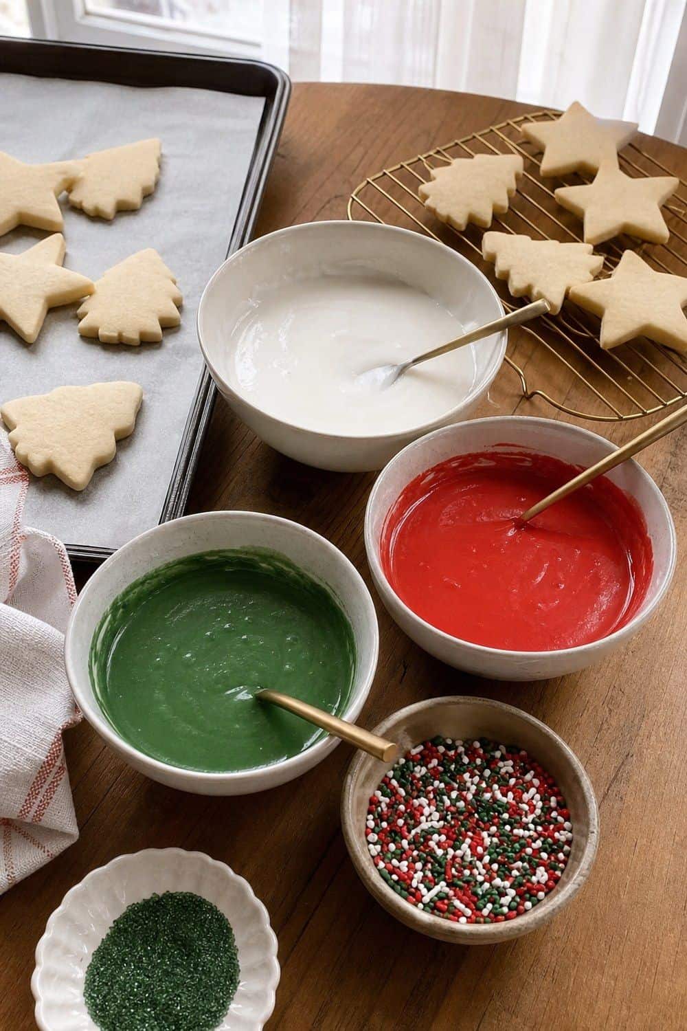 25 Christmas Cookie Decorating Party Ideas for Easy Hosting A Small Color Palette setup for a Christmas cookie decorating party