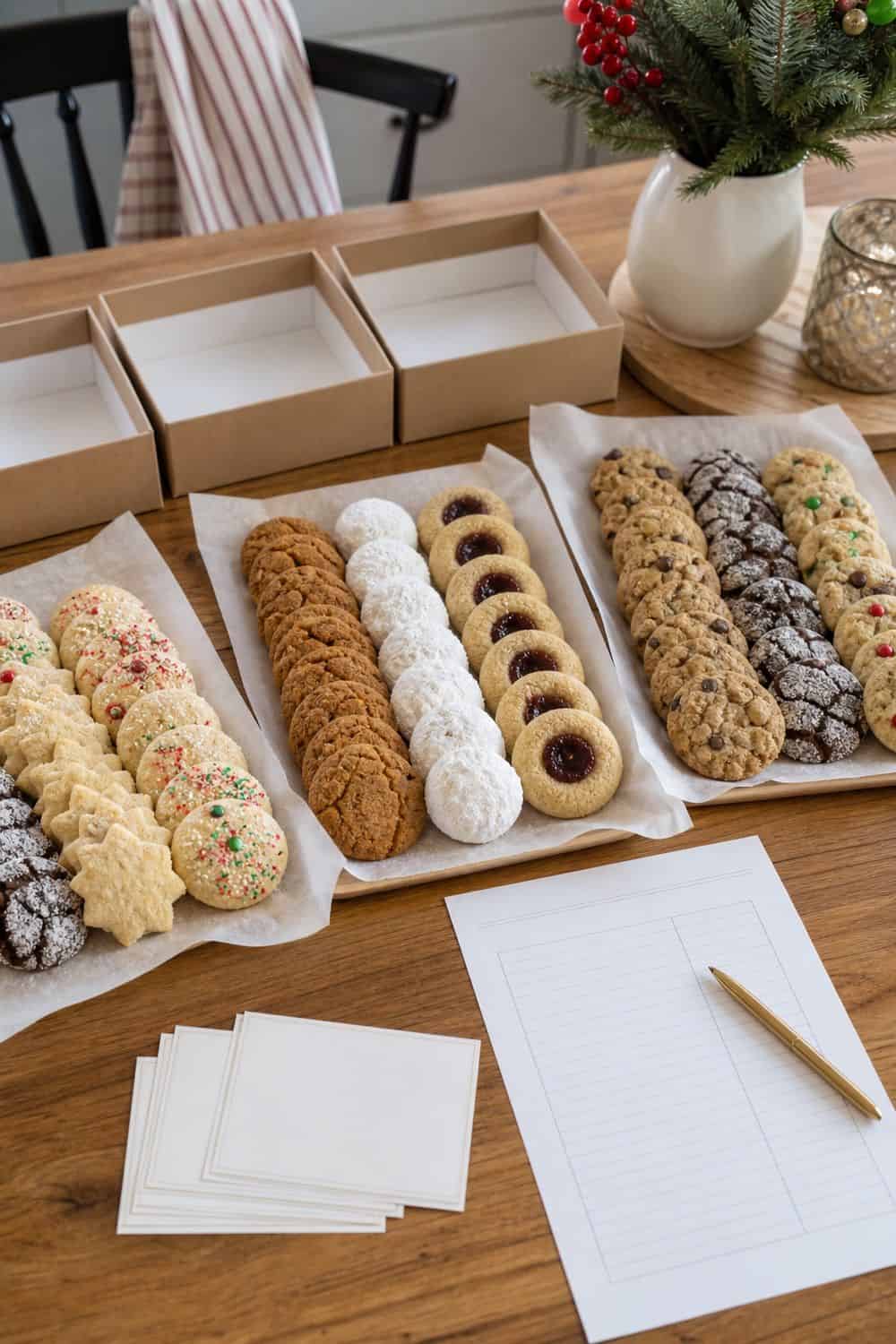 25 Christmas Cookie Party Hosting Ideas for Easy Hosting Clear Cookie Quantity Rules setup for a Christmas cookie party hosting table