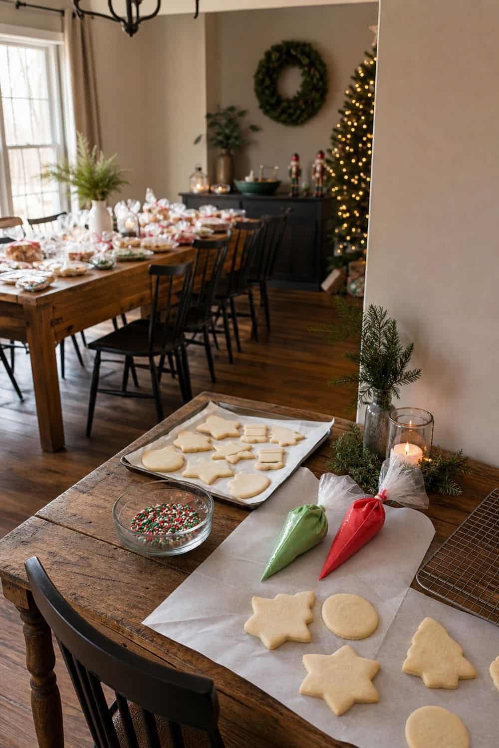 25 Christmas Cookie Party Hosting Ideas for Easy Hosting Decorating Corner Only With Enough Space setup for a Christmas cookie party hosting table