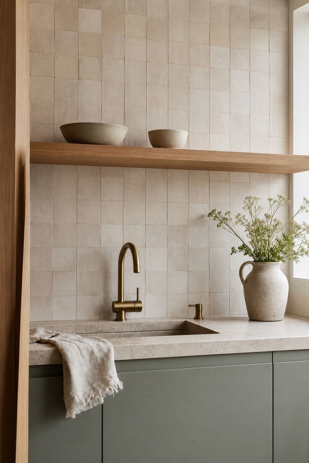 25 Contemporary Kitchen Ideas for a Clean, Polished Layout 8. Quiet-Tone Handmade Tile