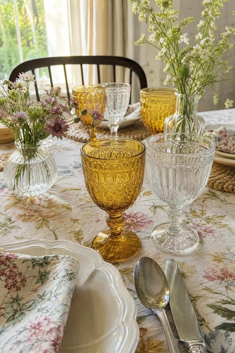 Vintage-Style Goblets for Water and Tea