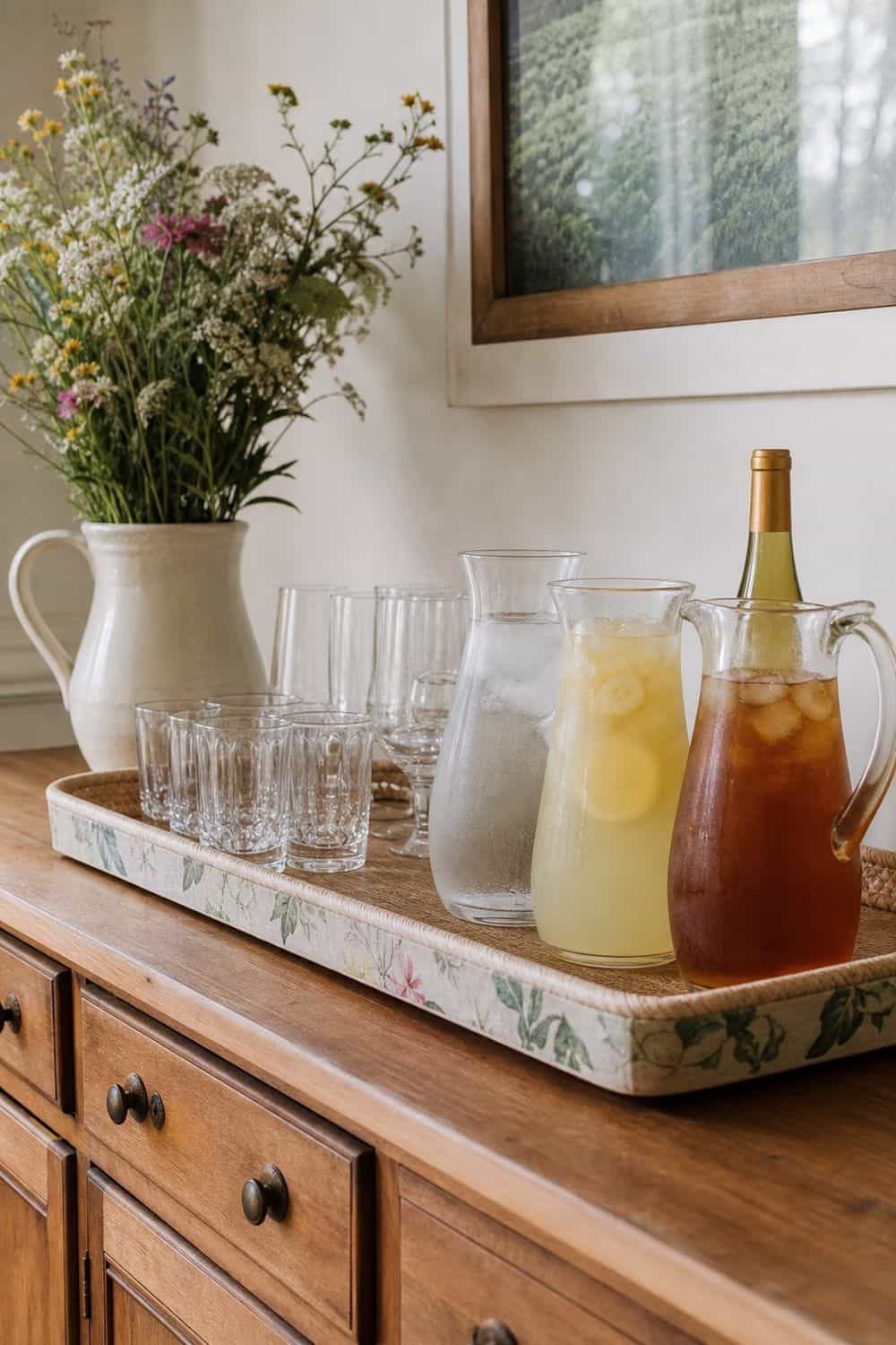 Move Drinks to a Sideboard Tray