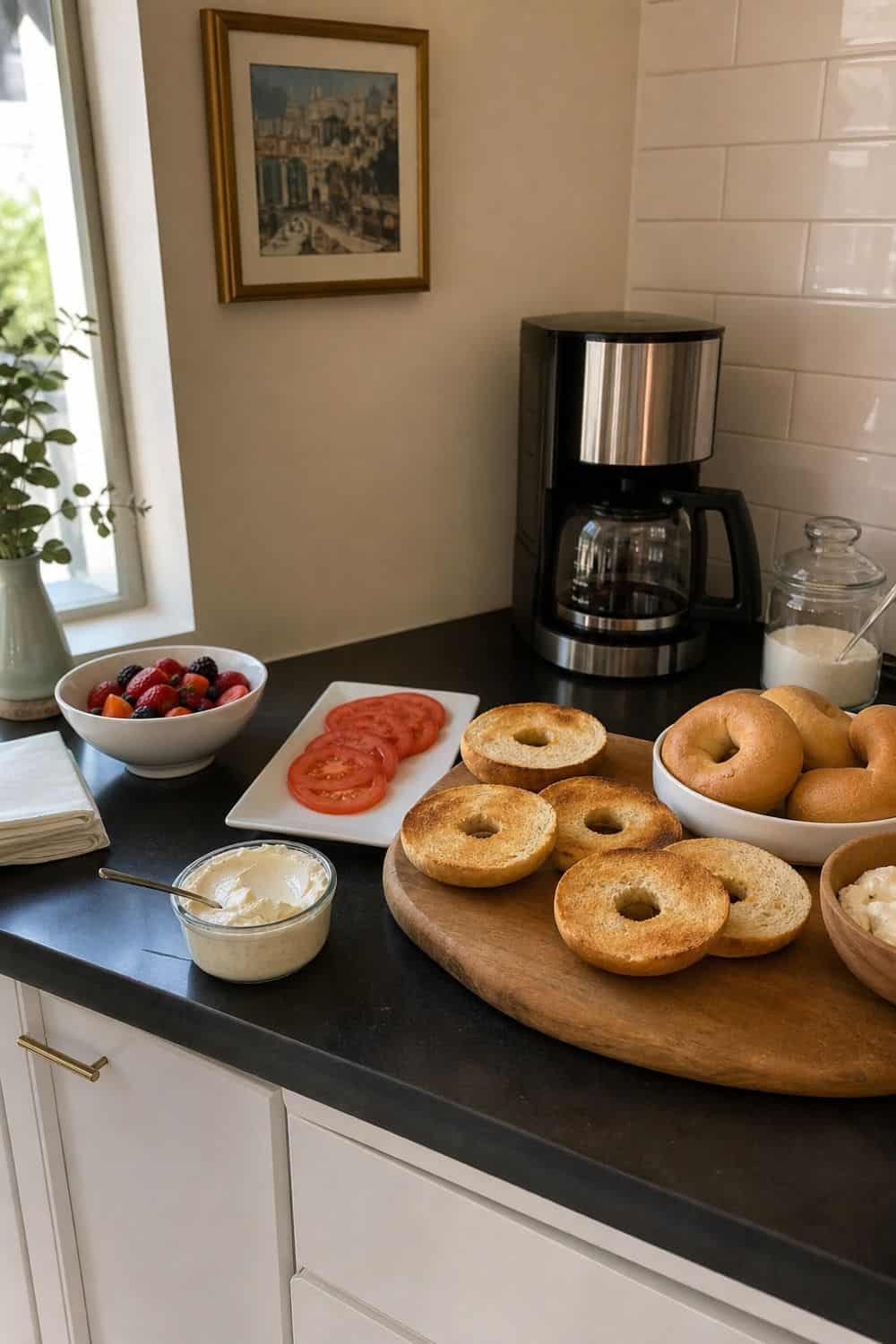 20 Cozy Coffee and Breakfast Ideas for Slow Mornings cozy coffee and breakfast ideas 15 coffee toasted bagel bar