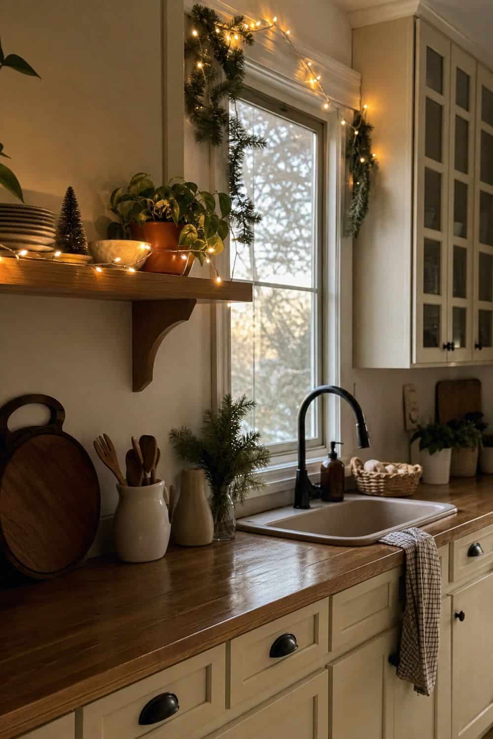 25 Cozy Holiday Kitchen Decor Ideas for a Soft Festive Glow cozy holiday kitchen decor ideas section 01