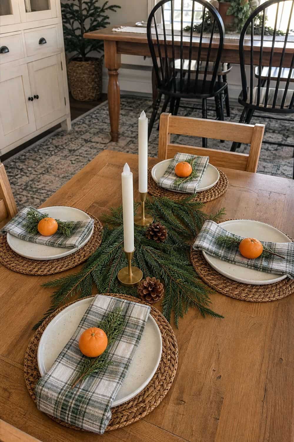 25 Cozy Holiday Tablescape Ideas for Easy Hosting Cozy holiday tablescape idea showing create a candle-free kids' table version.
