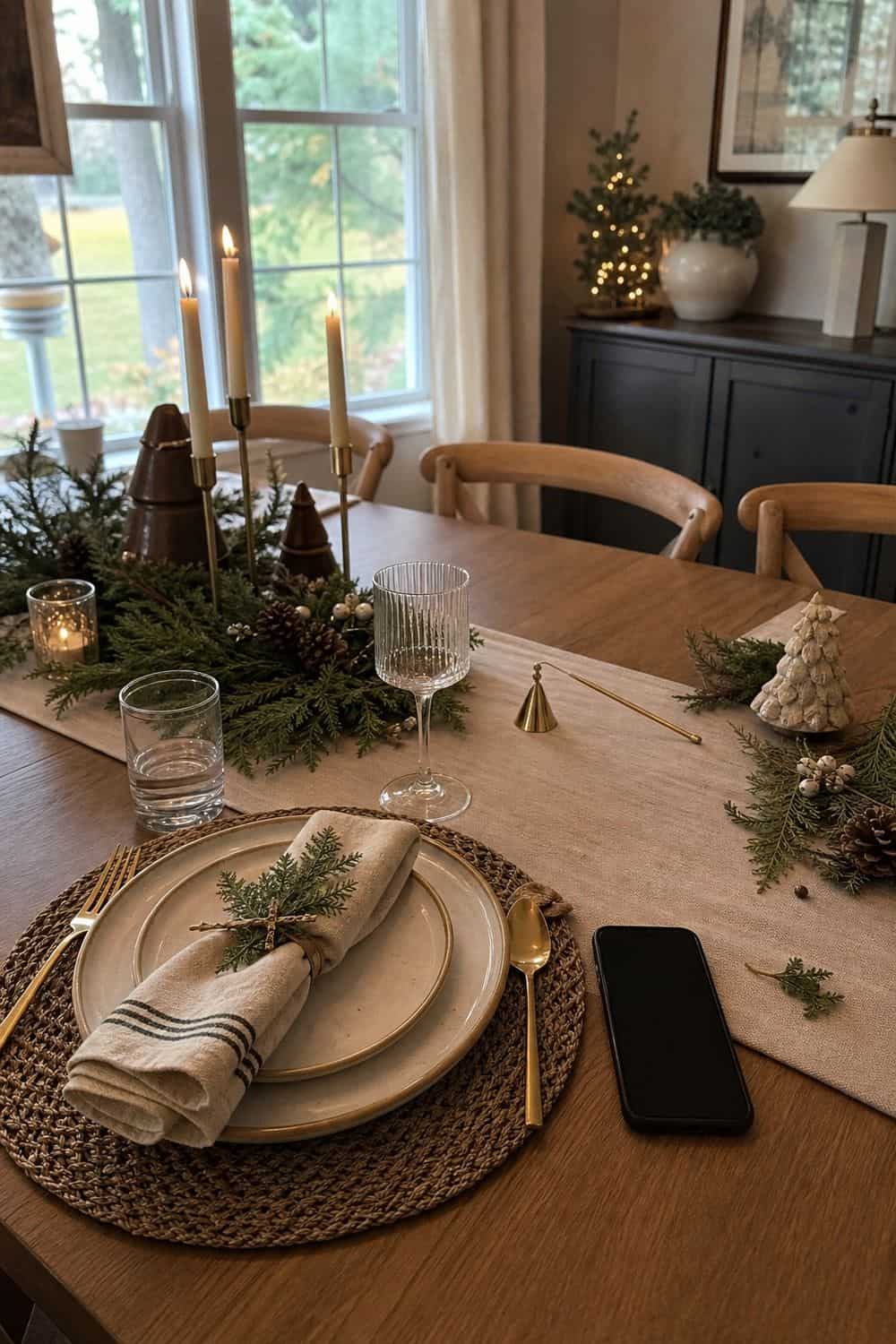 25 Cozy Holiday Tablescape Ideas for Easy Hosting Cozy holiday tablescape idea showing edit the table after a test photo.