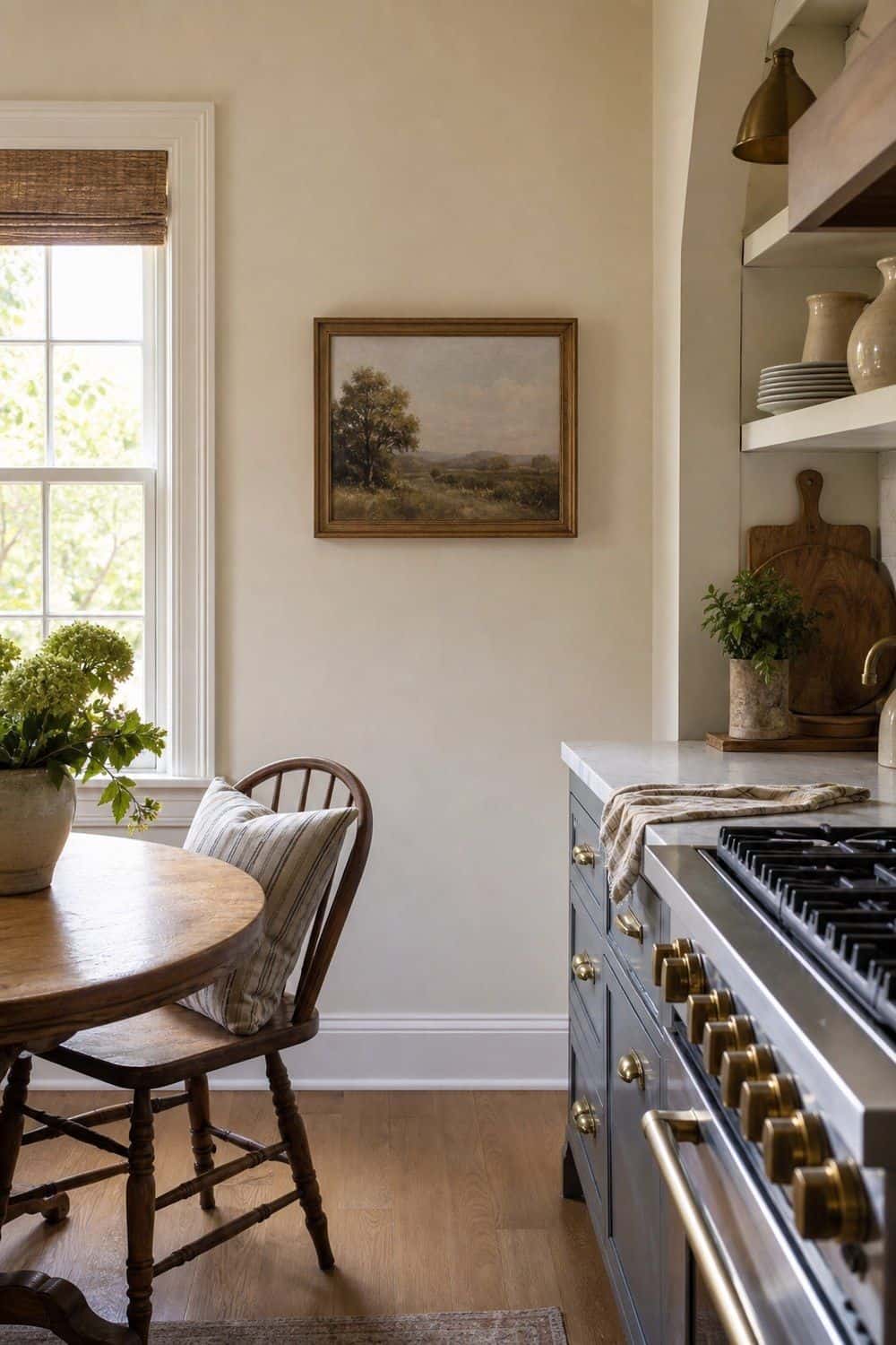 25 Cozy Kitchen Ideas for a Cozy Home Cozy kitchen idea showing art away from steam and splatter in a warm clean home kitchen