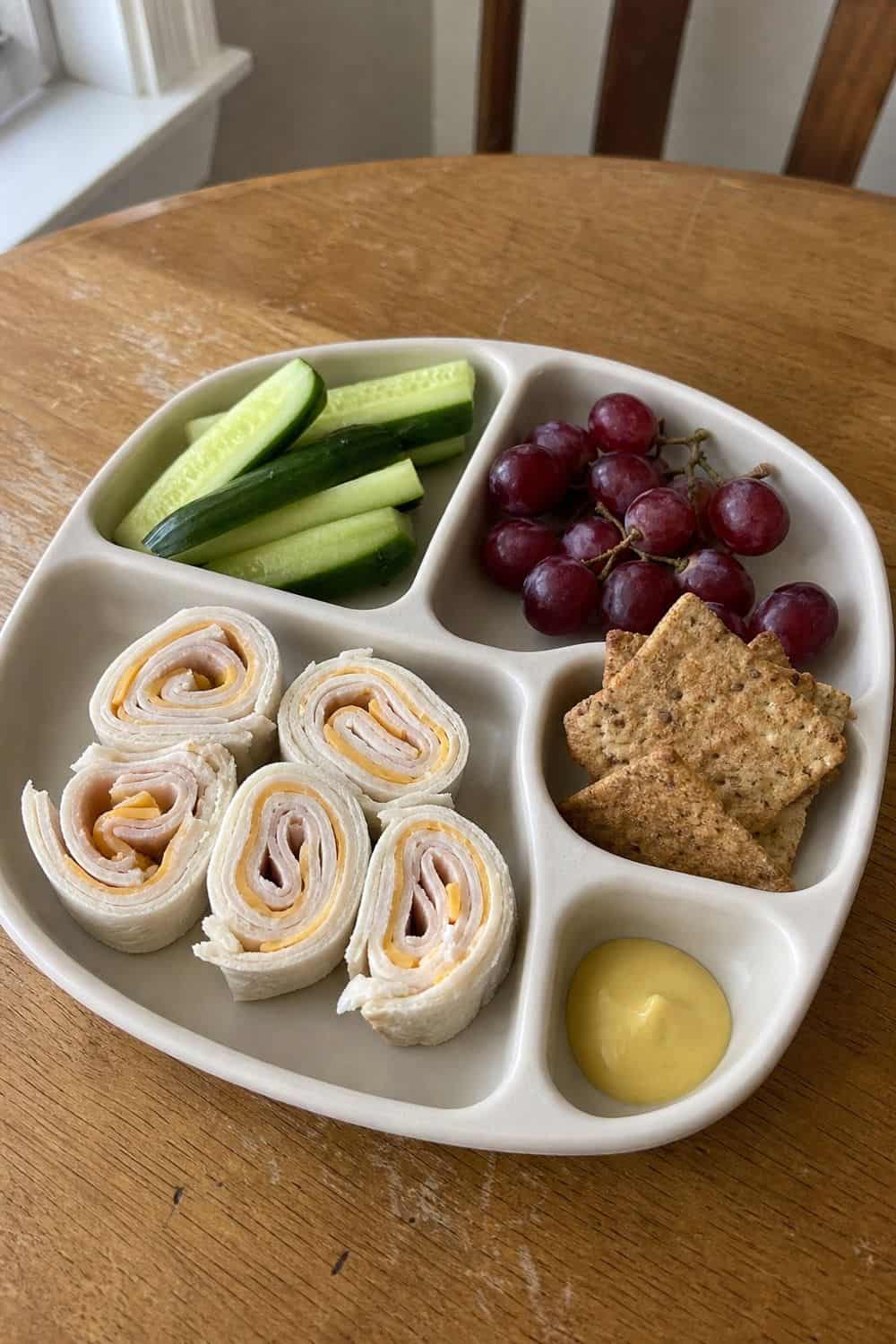1. Turkey Roll-Up Bento Plate