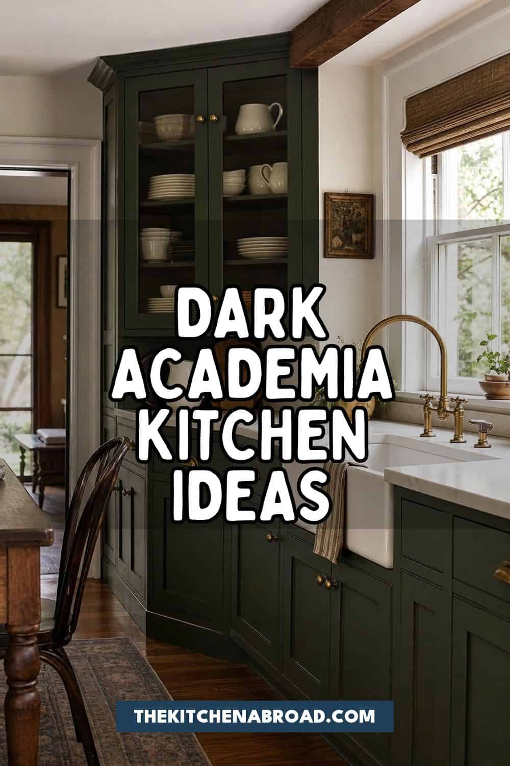 dark academia kitchen ideas pinterest pin