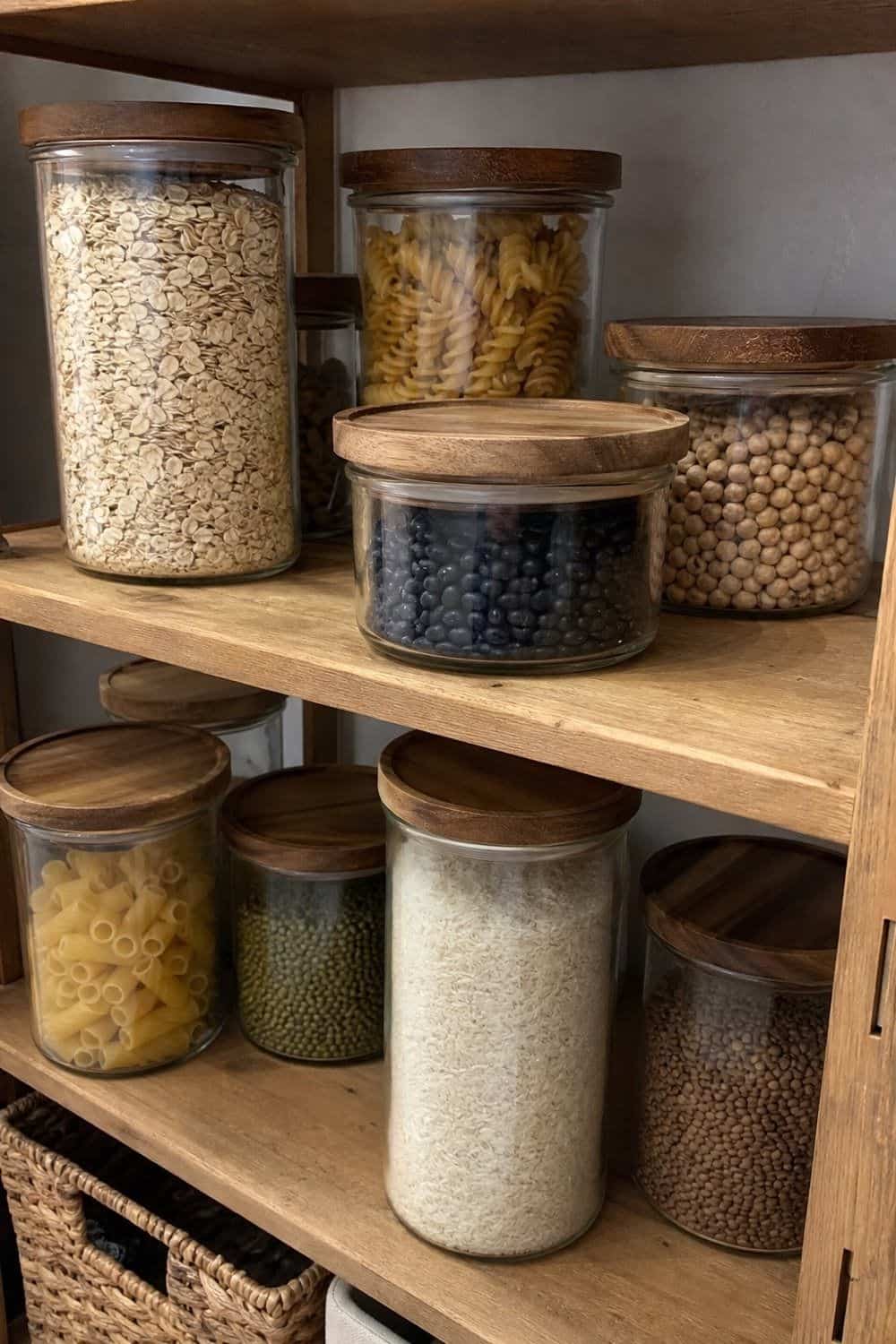 25 Best Earthy Kitchen Decor Finds 9. Glass Jars With Wood Lids for Open Storage