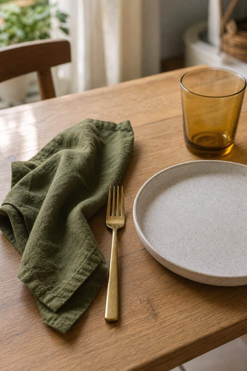 25 Best Earthy Kitchen Decor Finds 14. Olive Green Cloth Napkins for Place Settings