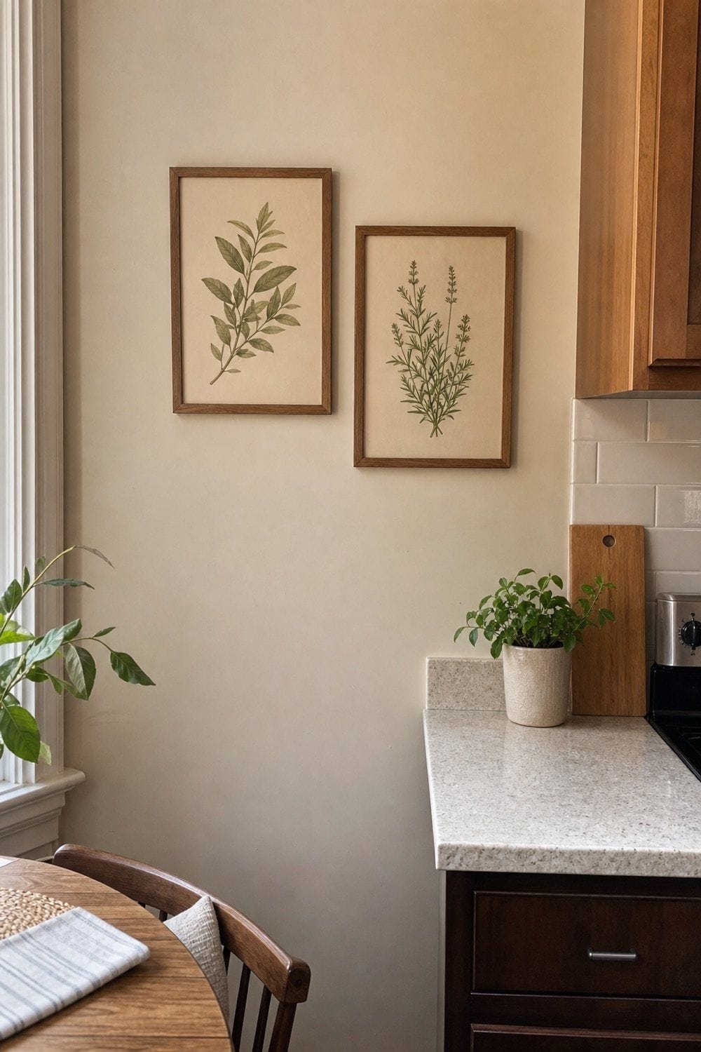 25 Best Earthy Kitchen Decor Finds 22. Botanical Kitchen Art for Wall Warmth