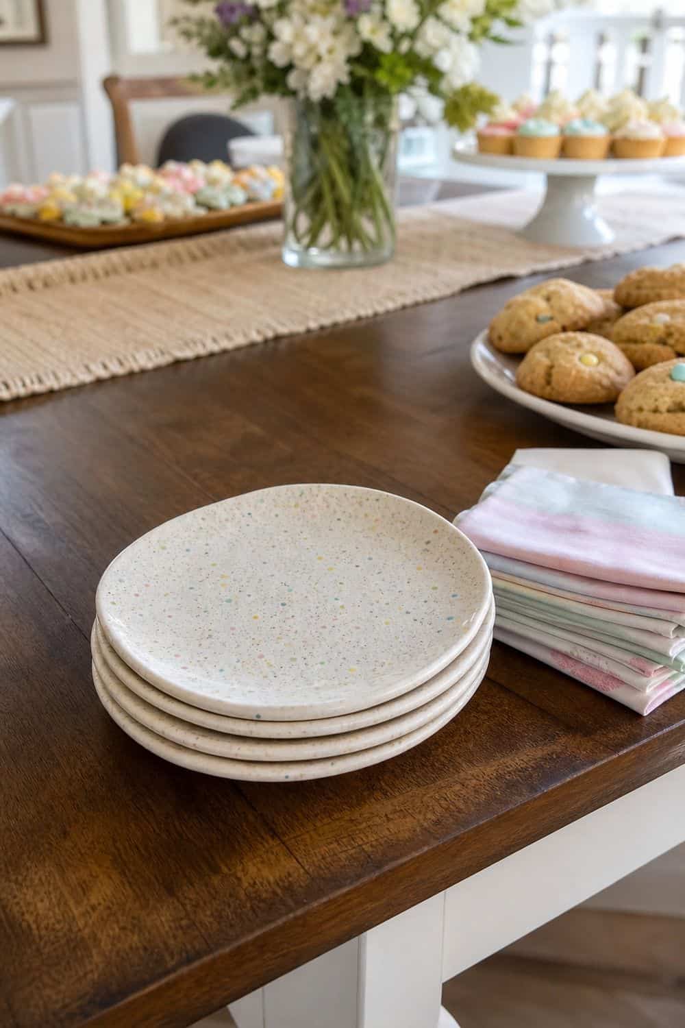 25 Easter Dessert Table Ideas for a Pretty Spring Spread easter dessert table 14 speckled egg dessert plates
