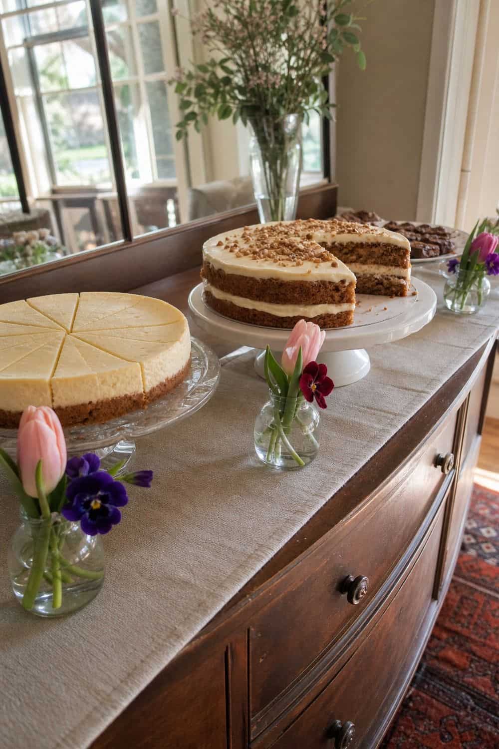25 Easter Dessert Table Ideas for a Pretty Spring Spread easter dessert table 16 low flowers away from desserts