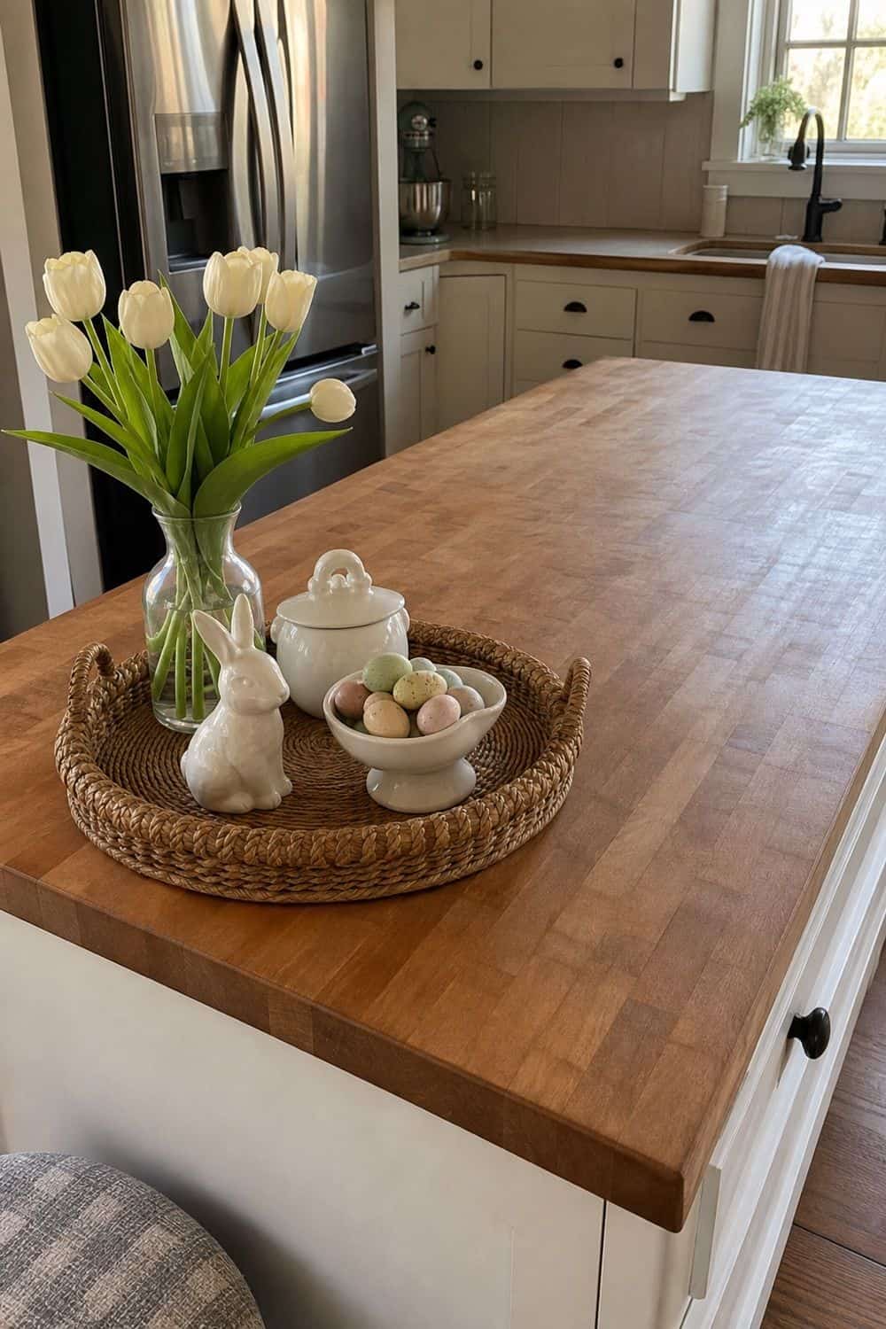 25 Easter Kitchen Decor Ideas for a Fresh Spring Touch Small Easter Kitchen Island Vignette for Easter kitchen decor
