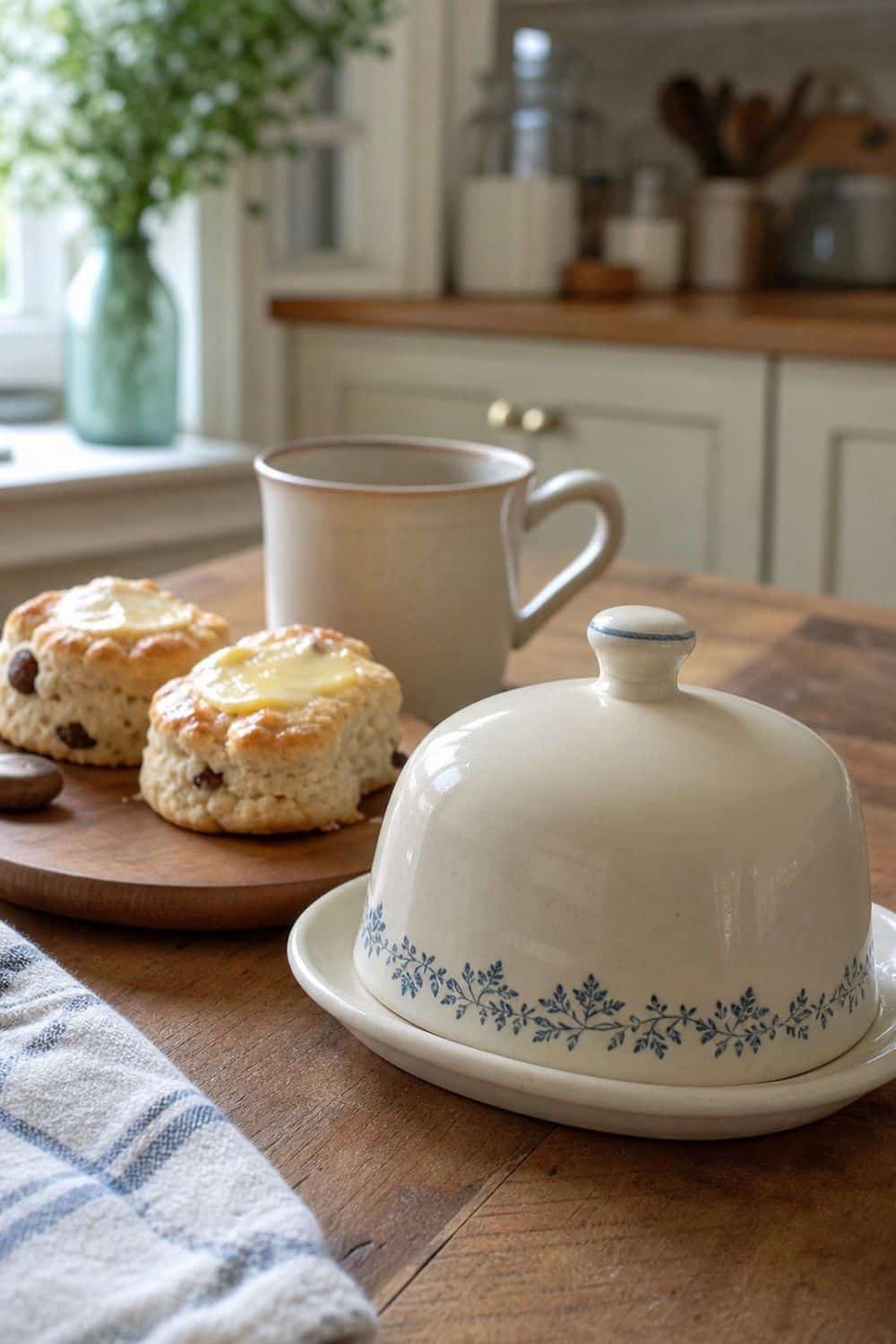 7. Ceramic Butter Dish for Breakfast Counter Charm