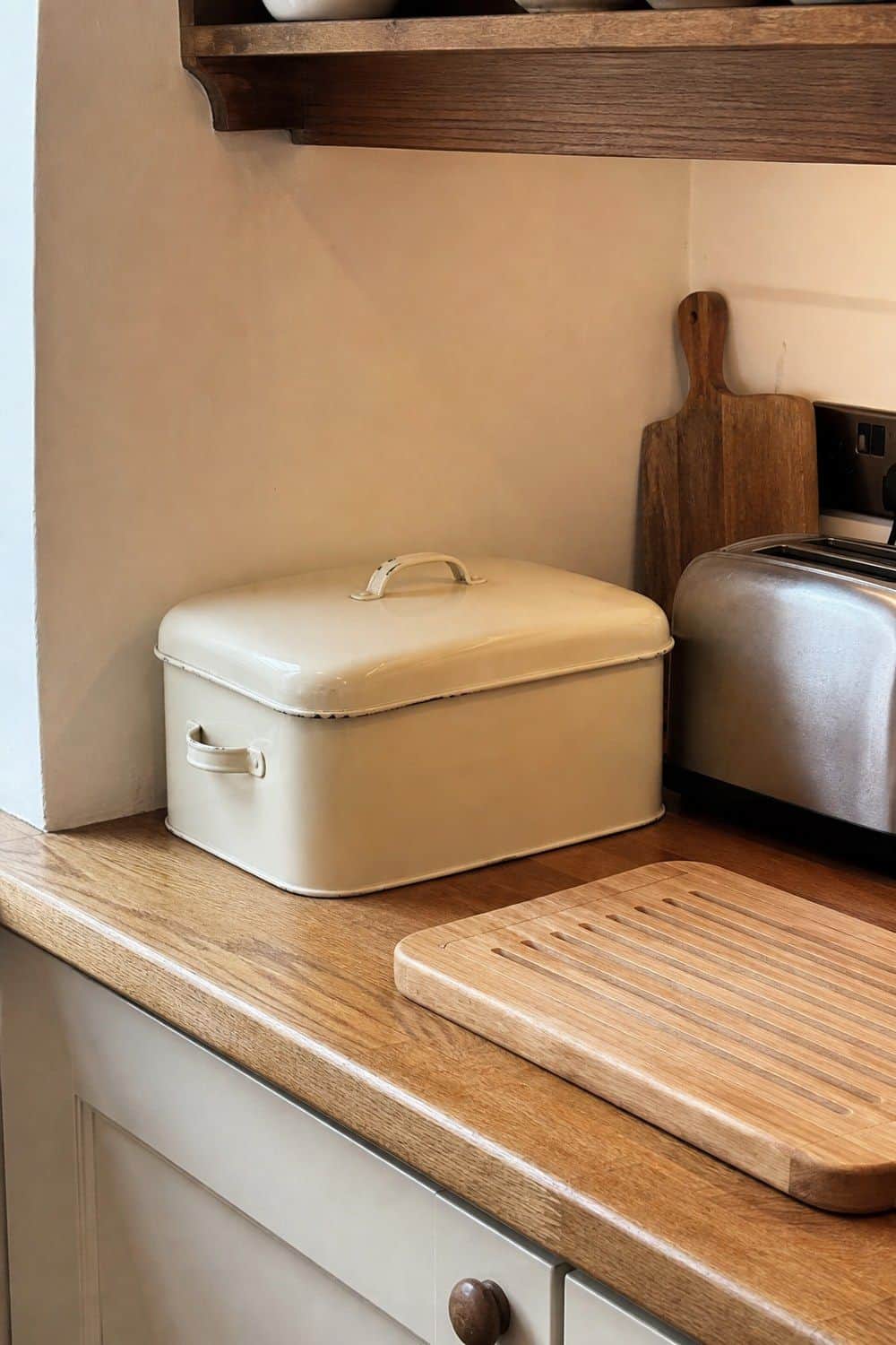 11. Vintage Bread Box for Counter Storage
