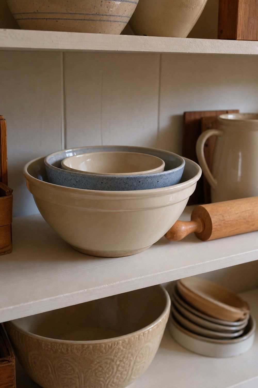 16. Stoneware Mixing Bowls for Baking Shelves