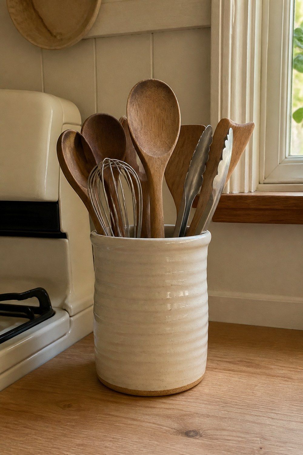 18. Ceramic Utensil Crock for Wooden Spoons