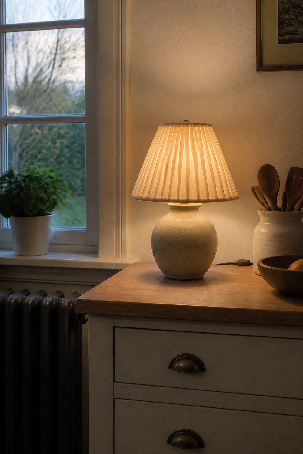 19. Pleated Table Lamp for Soft Counter Light