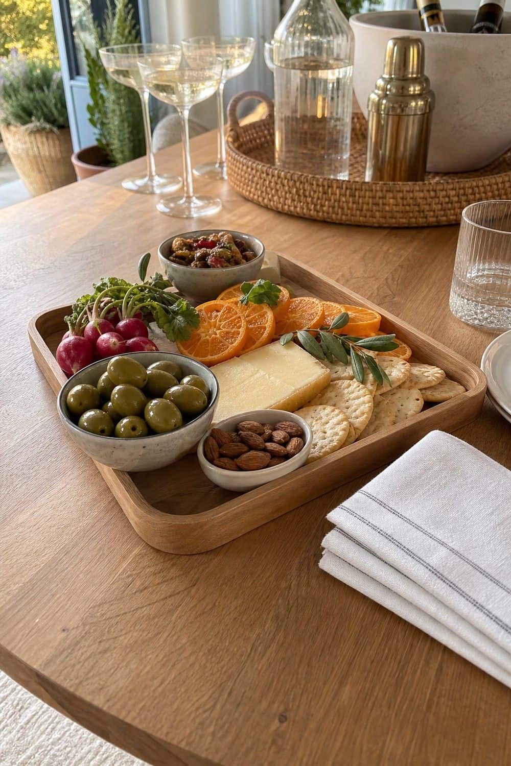 25 European Summer Dinner Party Ideas for a Long, Sunlit Table aperitivo tray to start the evening for a European summer dinner party