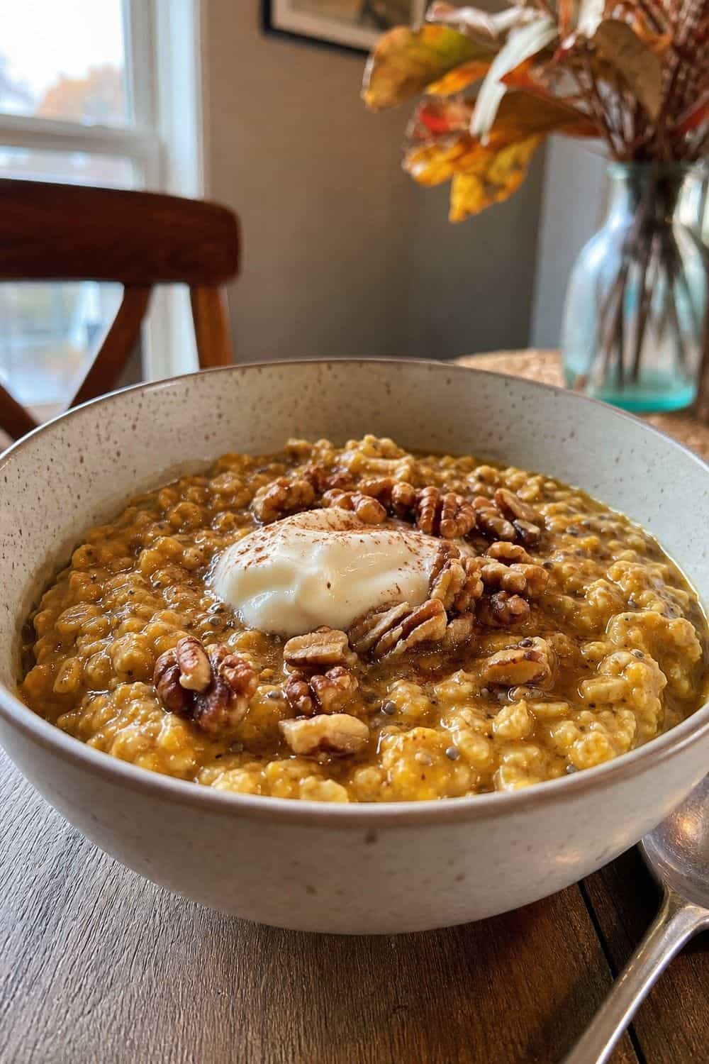 20 Fall Breakfast Ideas for Cozy Food Moments pumpkin chia oatmeal bowl for fall breakfast ideas