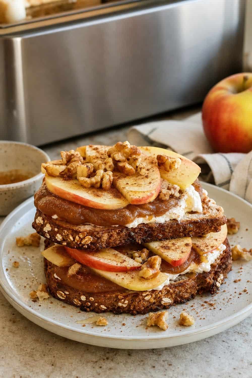 20 Fall Breakfast Ideas for Cozy Food Moments apple butter toast stack for fall breakfast ideas