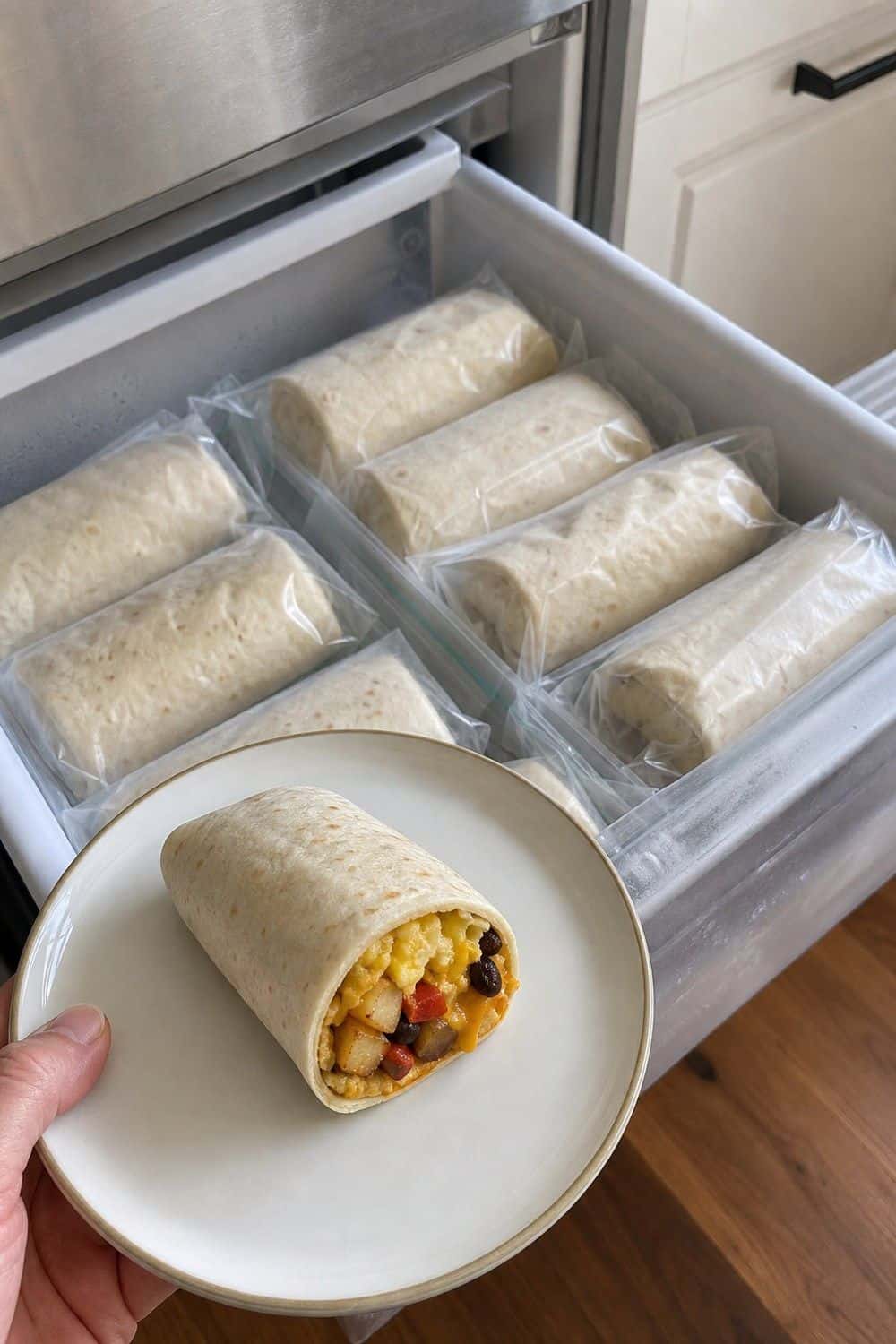 20 Freezer Meal Prep Ideas That Make Life Easier 3. Individually Wrapped Breakfast Burritos