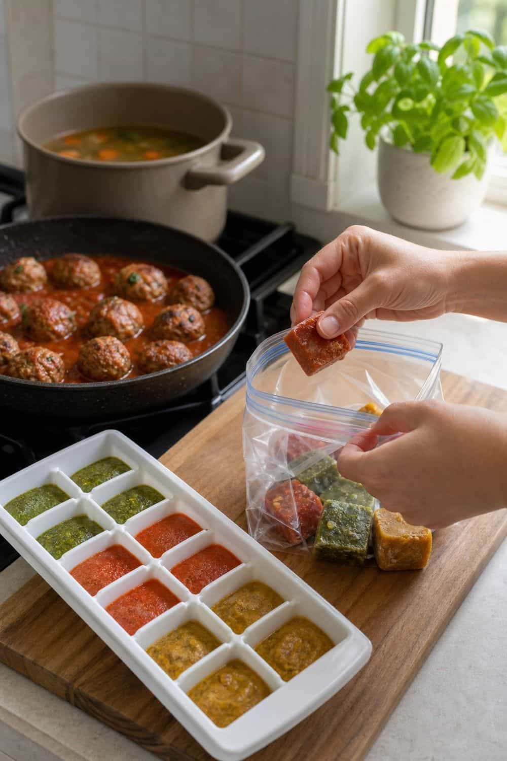 20 Freezer Meal Prep Ideas That Make Life Easier 14. Sauce Cubes for Freezer Meals