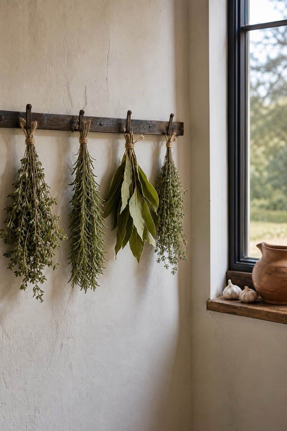25 Best French Country Kitchen Decor Finds 17. Herb Drying Rack for Rustic Utility