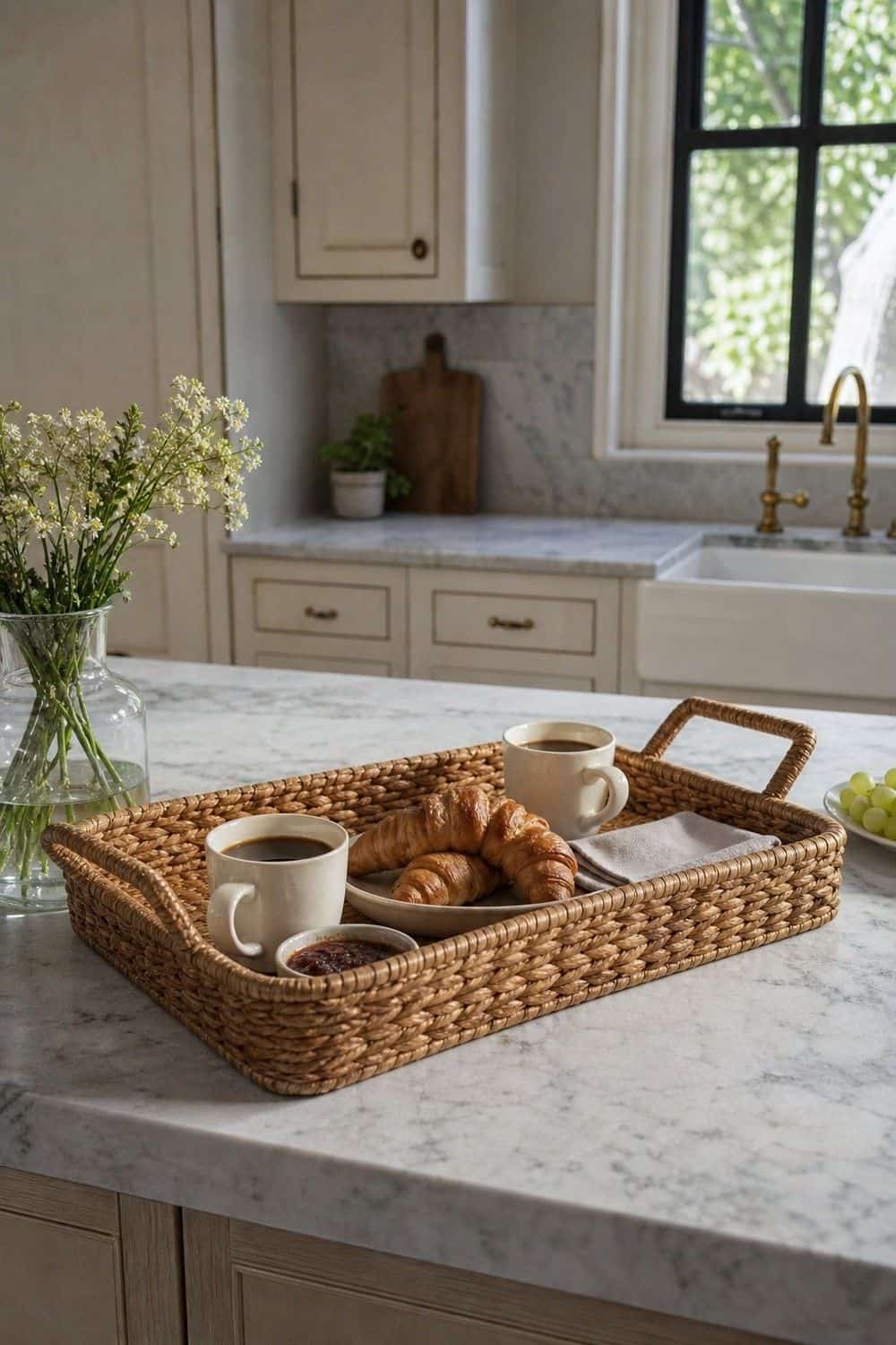 25 Best French Country Kitchen Decor Finds 18. Wicker Bread Basket for Table Service